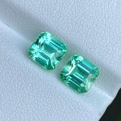  4.55 Carat Greenish Blue Tourmaline Pair