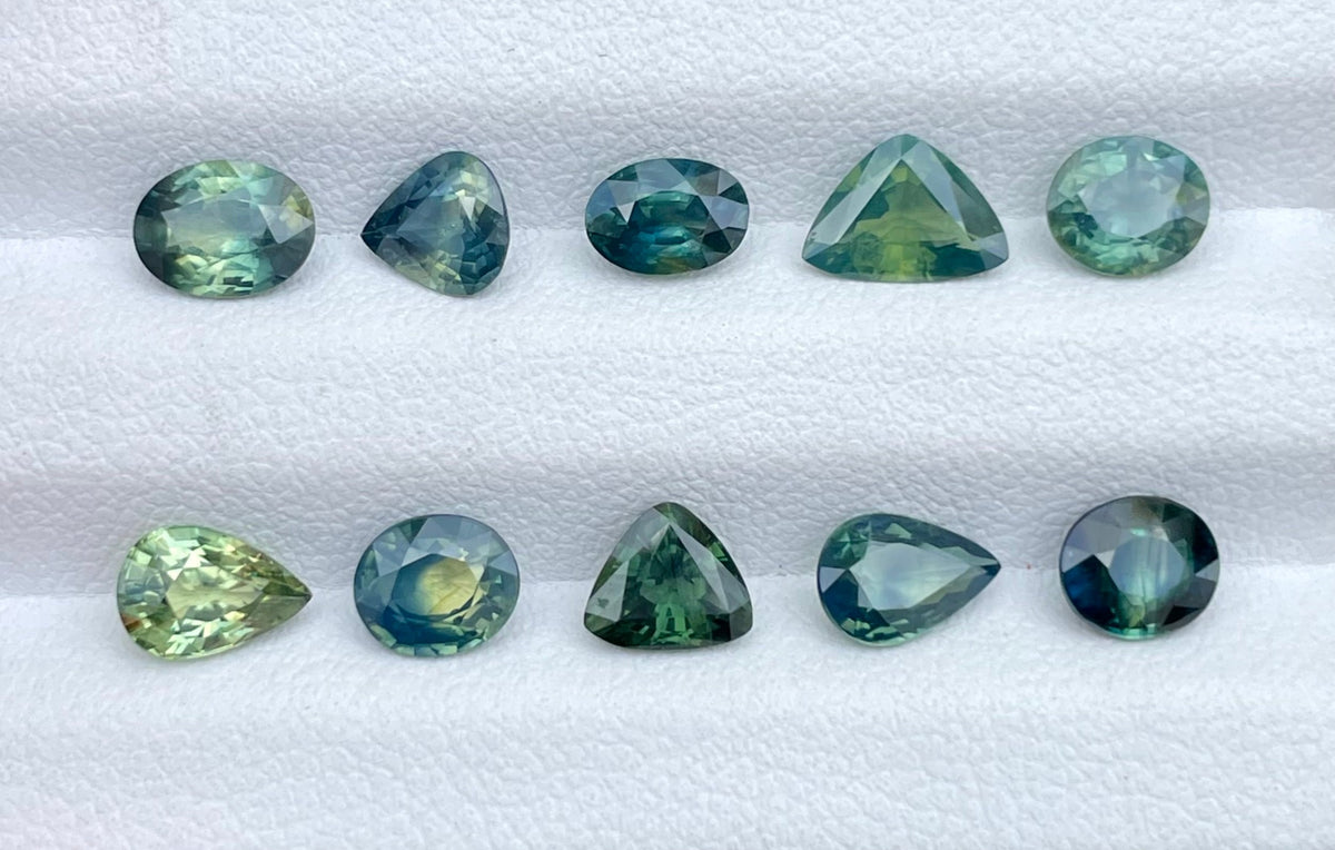 Parti Sapphire 7.30 carats 10 Pieces Natural Gemstones Lot from Madagascar