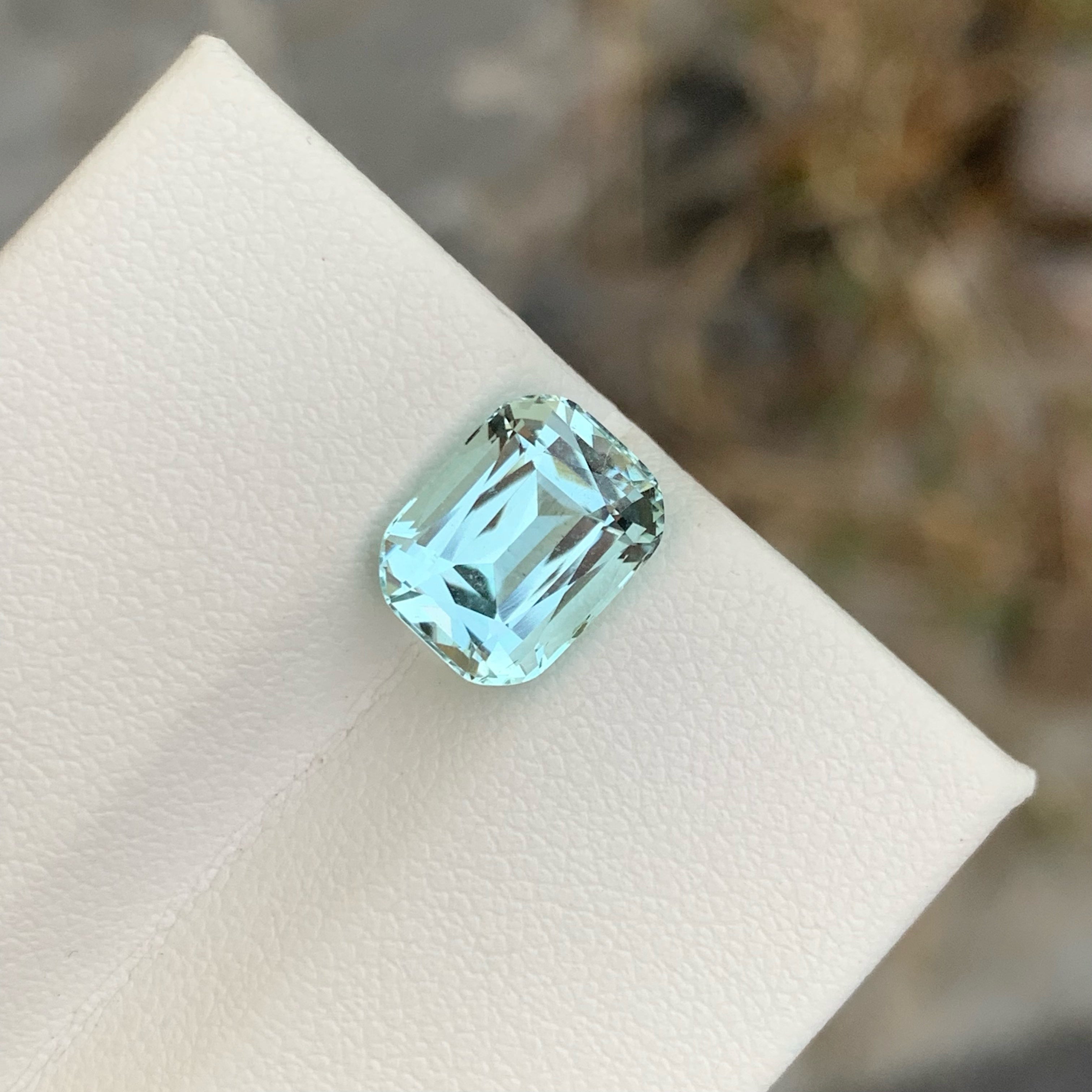 Authentic Blue Aquamarine 3.50 carats Cushion Cut Natural Pakistani Gemstone