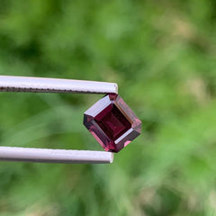 Sparkling Hot Purplish Burmese Spinel 1.35 carats Emerald Cut Natural Gemstone