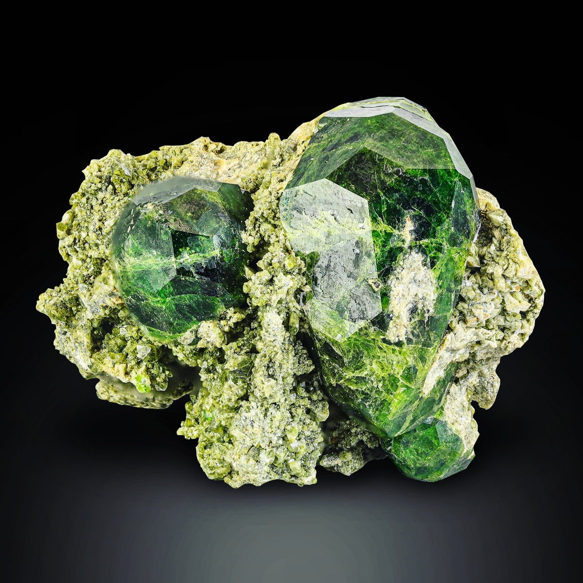 Rare Demantoid Green Garnet Crystals on Matrix for Sale from Kuh-e-Belgheys, Iran