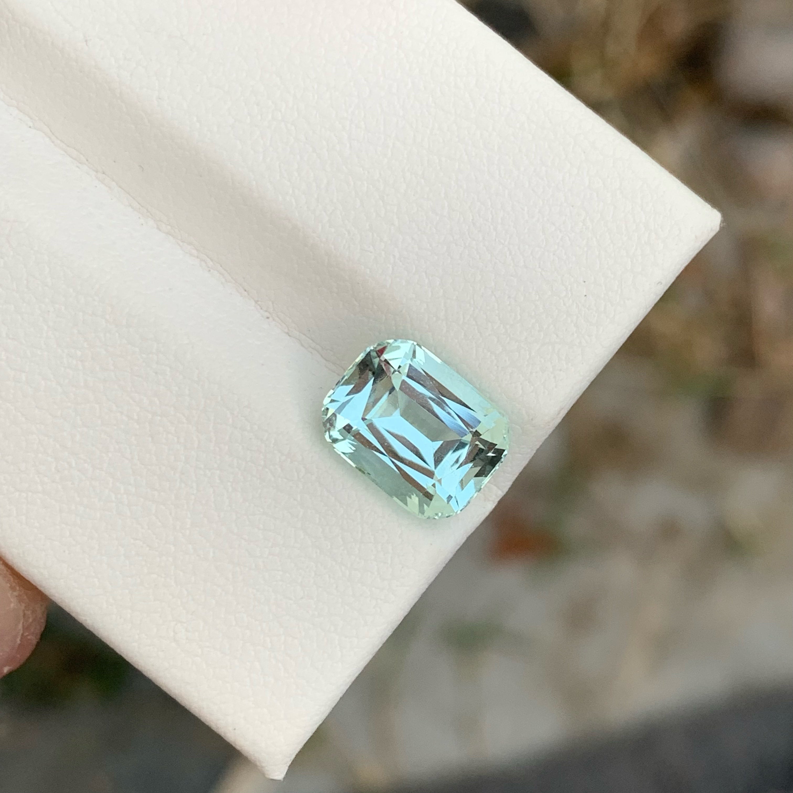 Authentic Blue Aquamarine 3.50 carats Cushion Cut Natural Pakistani Gemstone