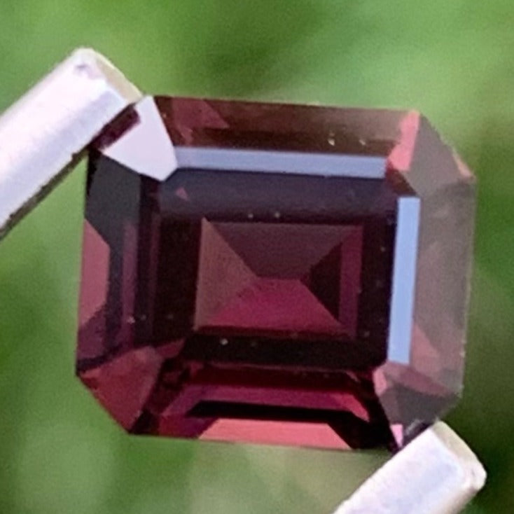 Sparkling Hot Purplish Burmese Spinel 1.35 carats Emerald Cut Natural Gemstone