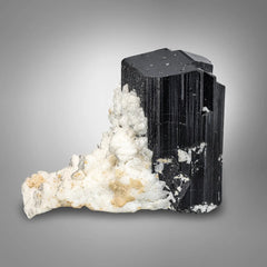 Lovely Schorl Black Tourmaline with snowy white Cleavelandite from Skardu, Pakistan