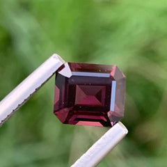 Sparkling Hot Purplish Burmese Spinel 1.35 carats Emerald Cut Natural Gemstone