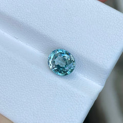 Blue Zircon 2.45 Carats Step Oval Cut