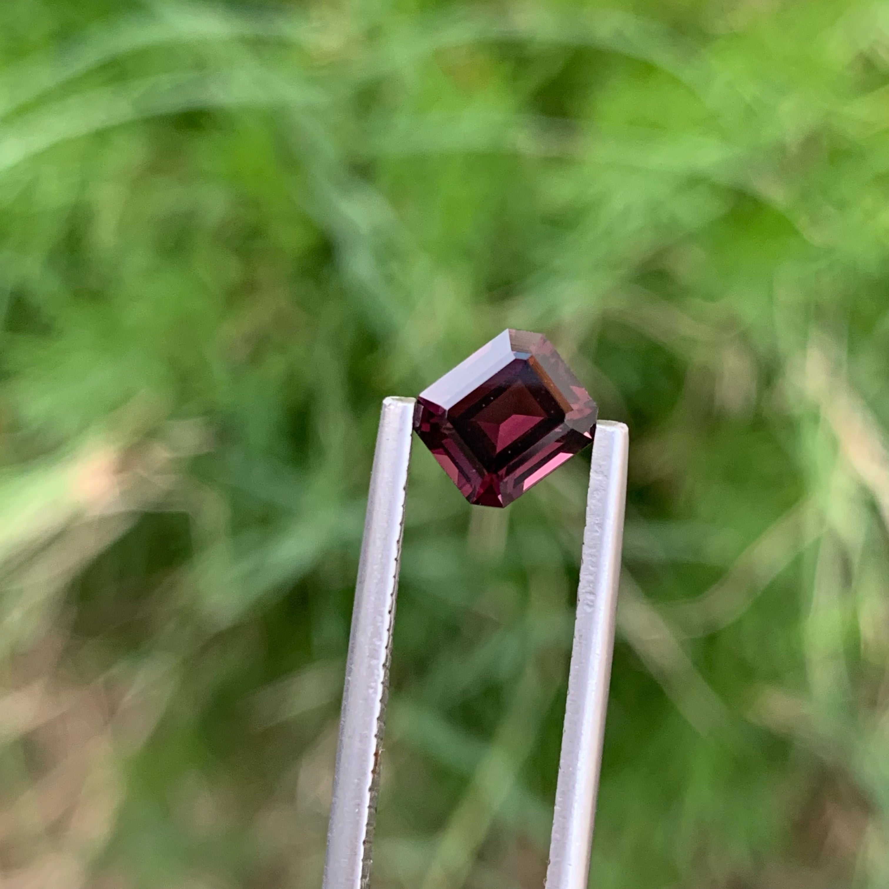 Sparkling Hot Purplish Burmese Spinel 1.35 carats Emerald Cut Natural Gemstone