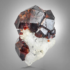 Group of Spessertine Garnet Crystals on Albite Muscovite from Pakistan