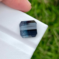 Opulent Bicolor Rare Tourmaline 11.25 carats Emerald Cut Natural Afghani Gemstone