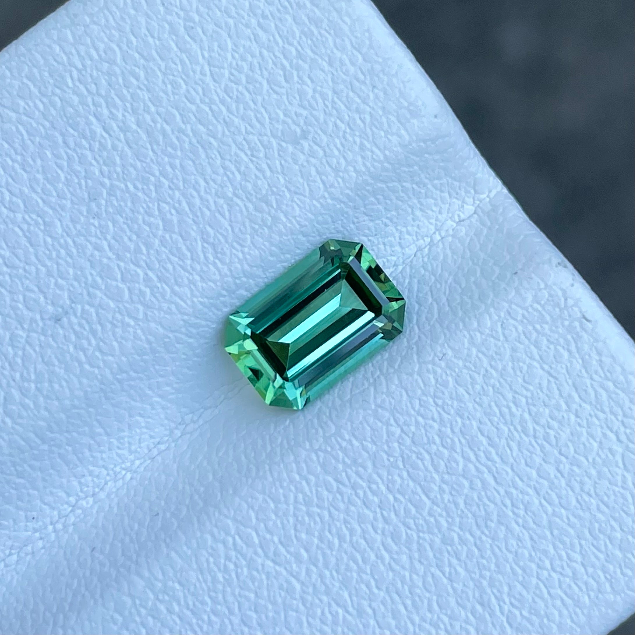 Mint Green Tourmaline 1.80 carats Emerald Cut Natural Afghan Gemstone