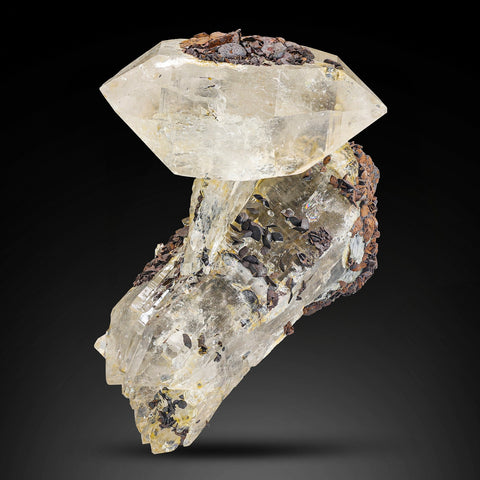 Isolated Quartz Crystal With Siderite