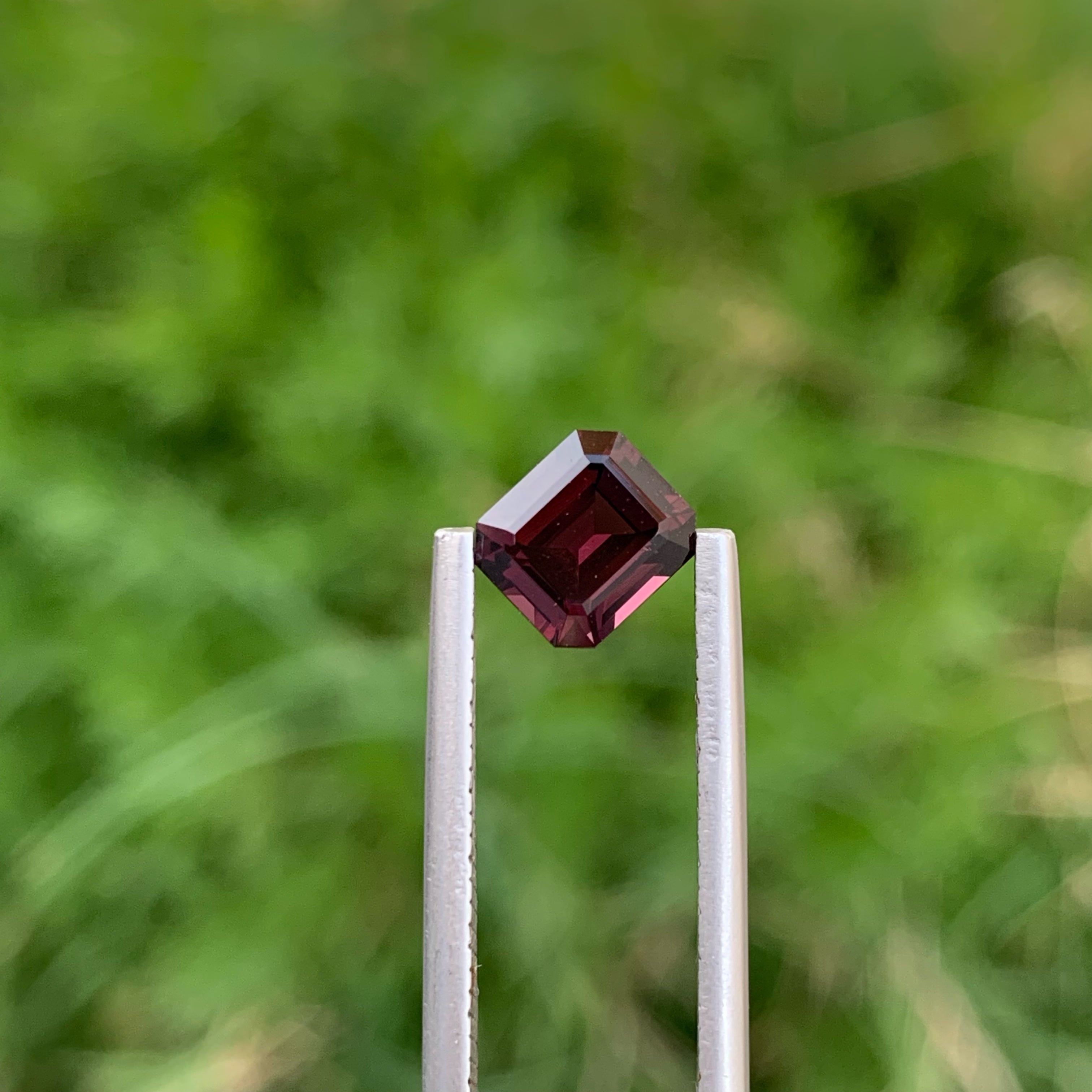 Sparkling Hot Purplish Burmese Spinel 1.35 carats Emerald Cut Natural Gemstone