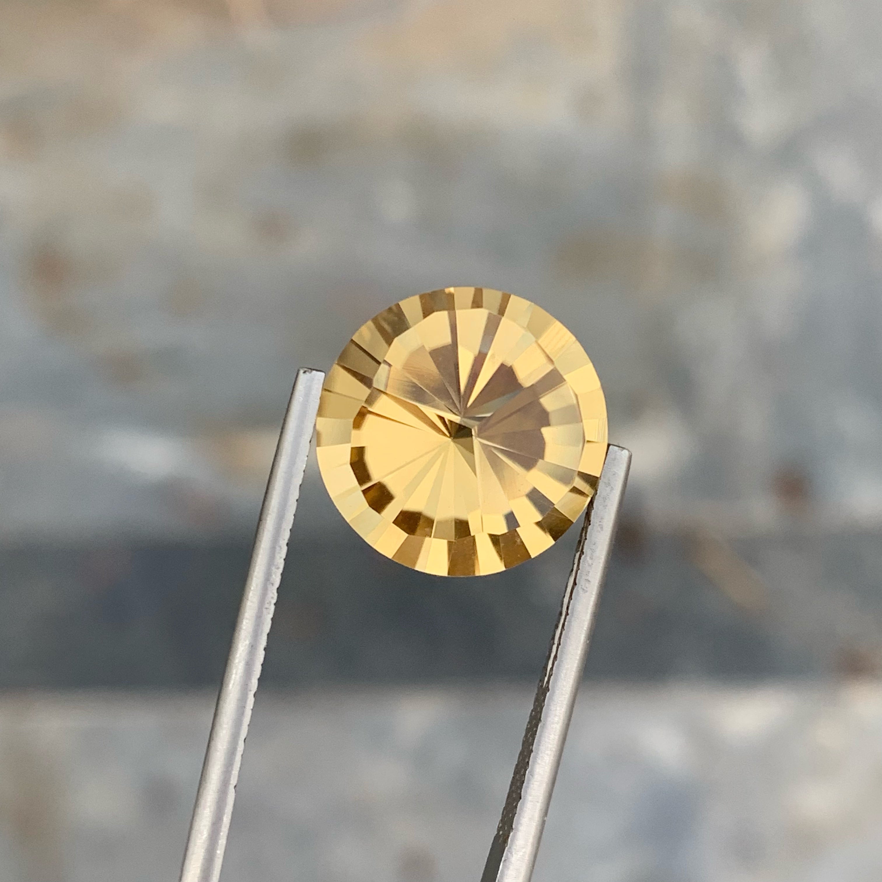 Mesmerizing Round Citrine 8.55 Carats Custom Precision Cut Natural Brazilian Gemstone