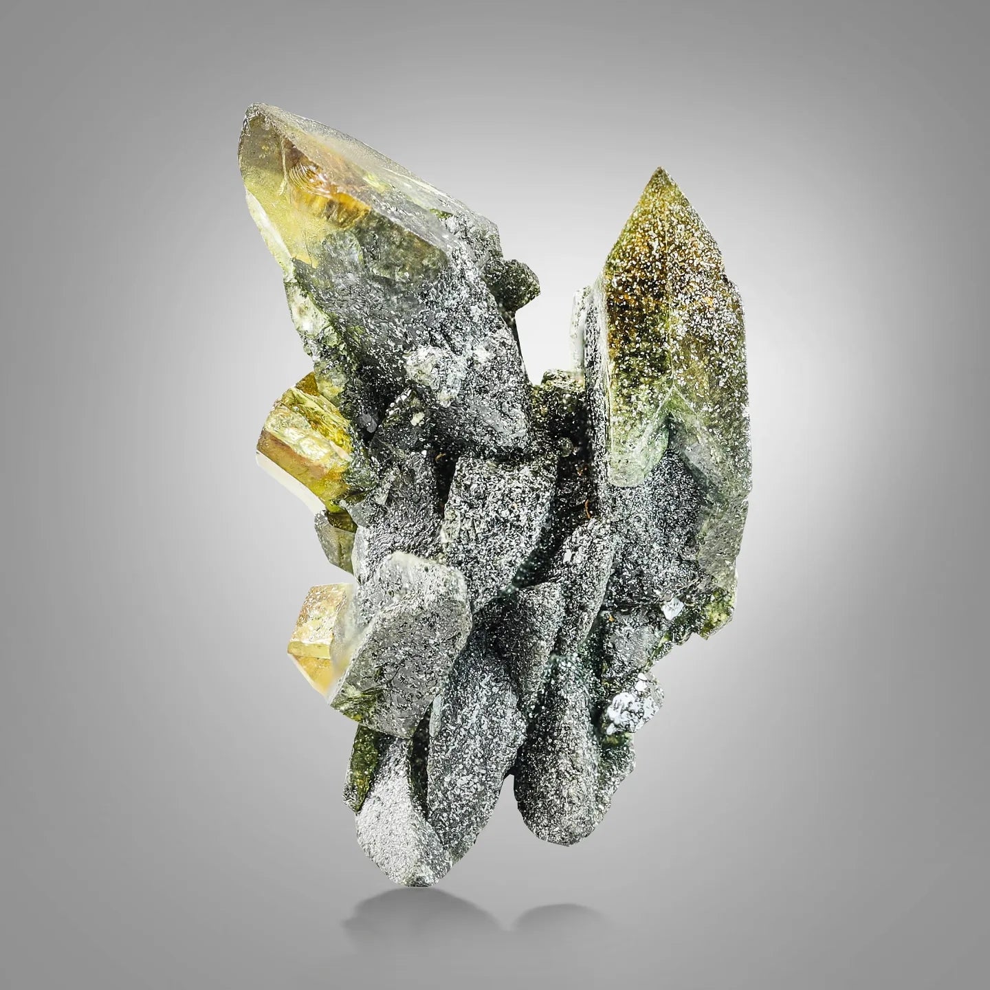 Exquisite aggregate of gem green Titanite crystals from Skardu, Pakistan