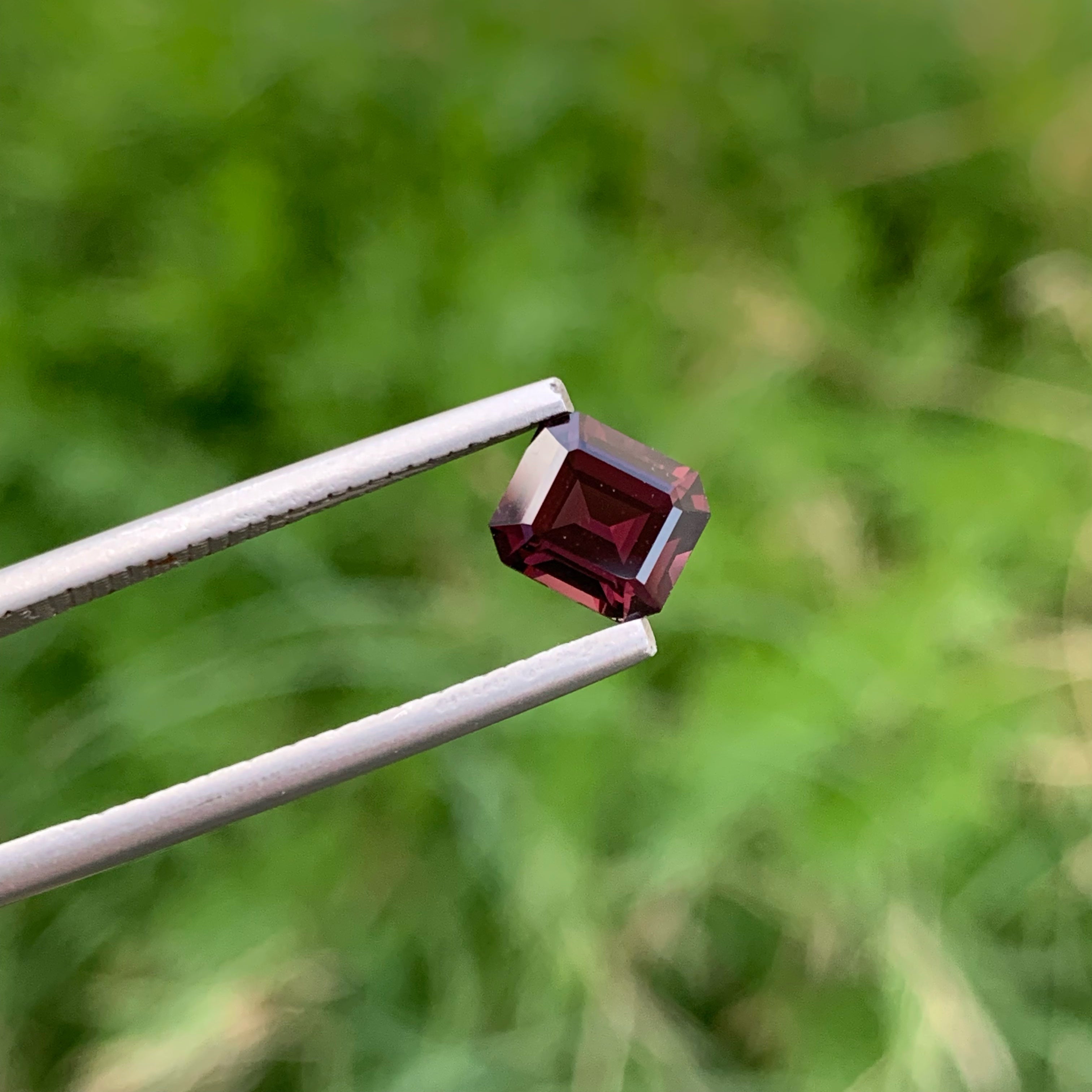 Sparkling Hot Purplish Burmese Spinel 1.35 carats Emerald Cut Natural Gemstone