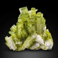 Stupendous Elongated Green Tourmaline Cluster on Matrix from Pakistan