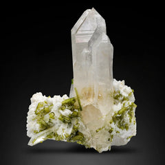 Quartz Crystal with Mint-Green Tourmaline