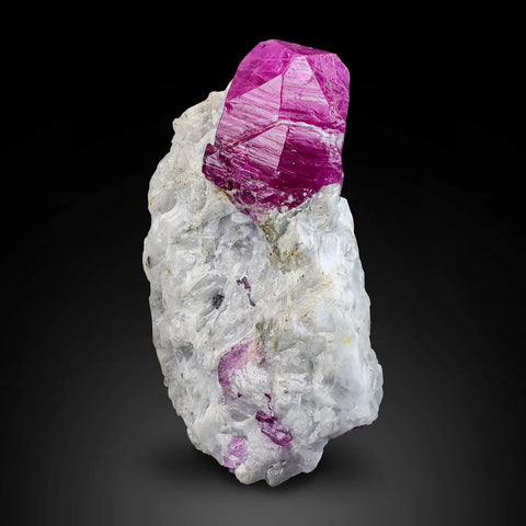 Stunning Corundum Ruby on Marble with Pyrite from Jagdalak, Afghanistan