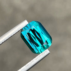 The Finest Blue Indicolite Tourmaline 2.40 carats Cushion Cut Afghani Tourmaline Gem