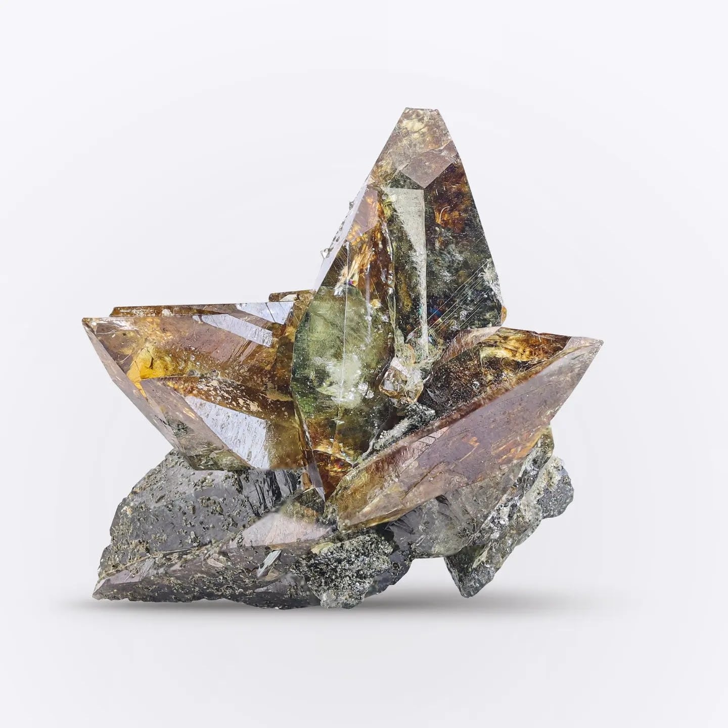 Star Shaped Titanite Crystal on Matrix