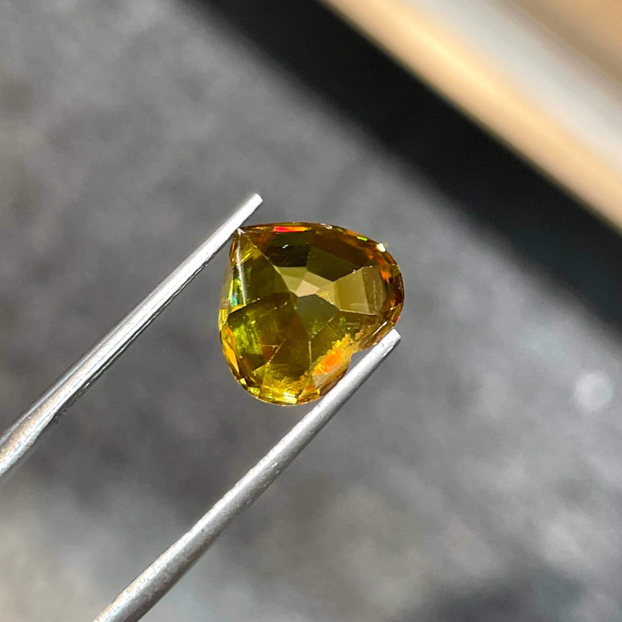 Heart Cut Sphene Gemstone 6.25 Carats