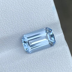 Gemmed Icy-blue Aquamarine 2.60 carats Emerald Cut Natural Pakistani Gemstone