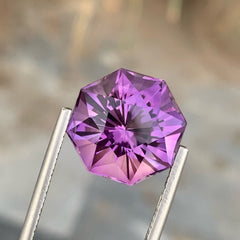 Octagon Amethyst 10.25 carats Custom Precision Cut Natural Brazilian Gemstone