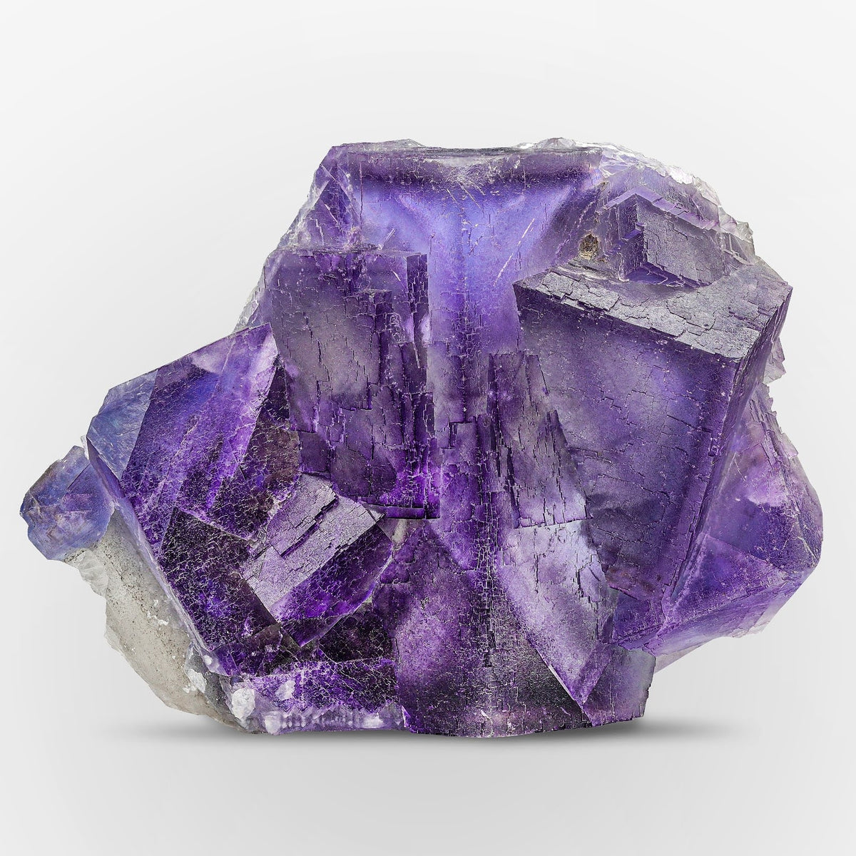 twinned cluster of vibrant purple color Fluorite crystals from Pakistan