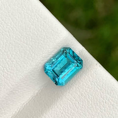 Gorgeous Tiffany Blue Tourmaline 1.65 carats Emerald Cut Natural Afghani Gemstone