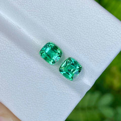 2.5 Carat Greenish Blue Tourmaline Pair