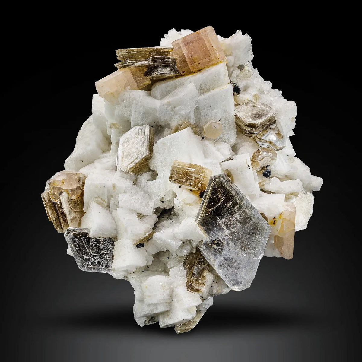 Apatite Crystals on Microcline Specimen