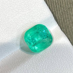 Pastel Green Cushion Emerald 3.50 Carat