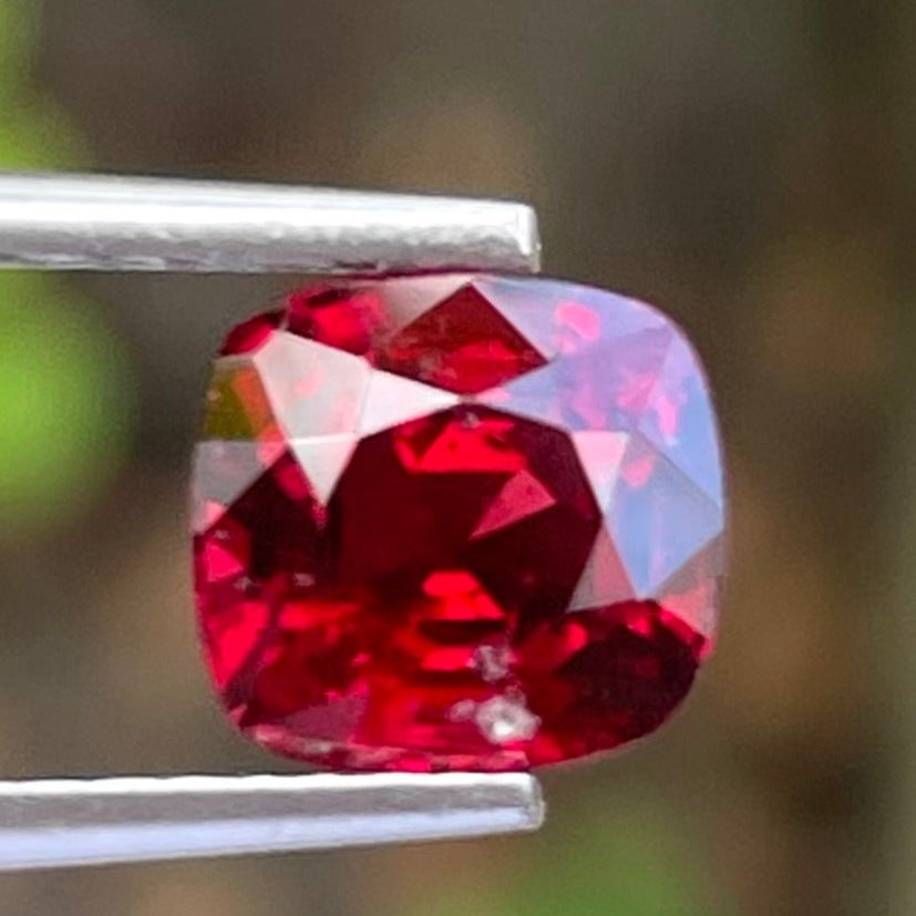 Invest in Fine Quality Red Burmese Spinel 1.55 carats Cushion Cut Natural Gemstone