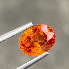 Reddish Spessartite Garnet 1.65 carats Fancy Oval Cut Natural Nigerian Gemstone