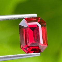 Majestic Red Rhodolite Garnet 2.50 carats Emerald Cut Gemstone from Madagascar