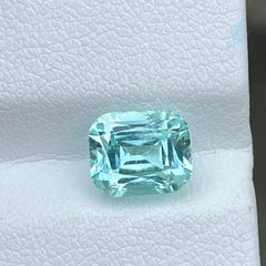 Aplendent Sea Foam Color Tourmaline 2.30 carats Cushion Cut Natural Afghani Gemstone