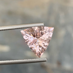 Attractive Pink Morganite 4.30 carats Trilliant Cut Loose Afghani Gemstone