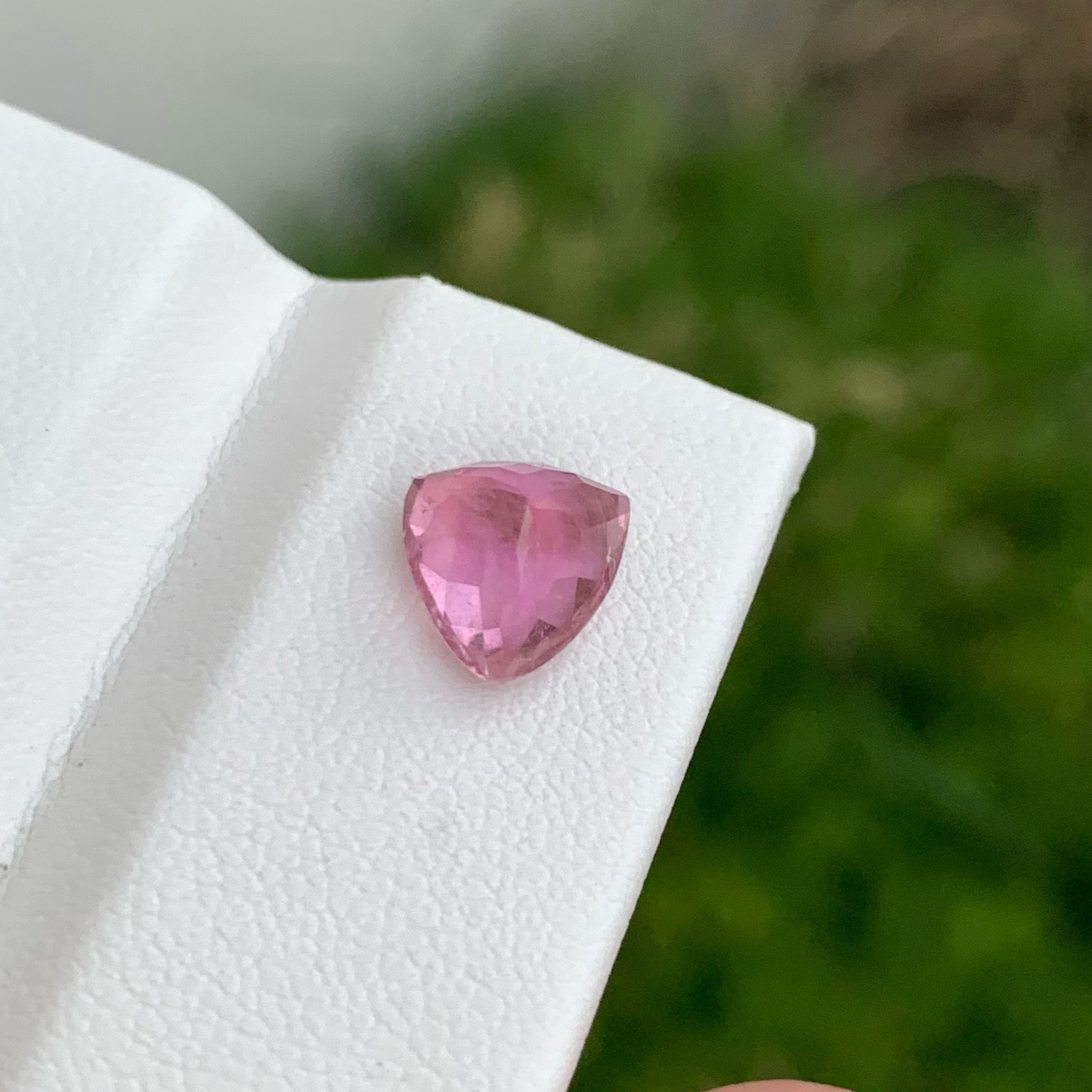 Exceptional Reddish Pink Tourmaline 2.60 carats Trilliant Cut Loose Afghani Gemstone