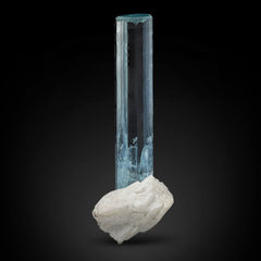 Blue Aquamarine Crystal with Albite