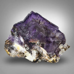 Beautiful vibrant Purple Color Fluorite with Calcite from Baluchistan, Pakistan