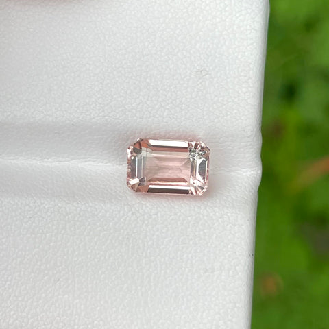 Brightening Peach color Tourmaline 2.90 carats Emerald Cut Natural Afghani Gemstone