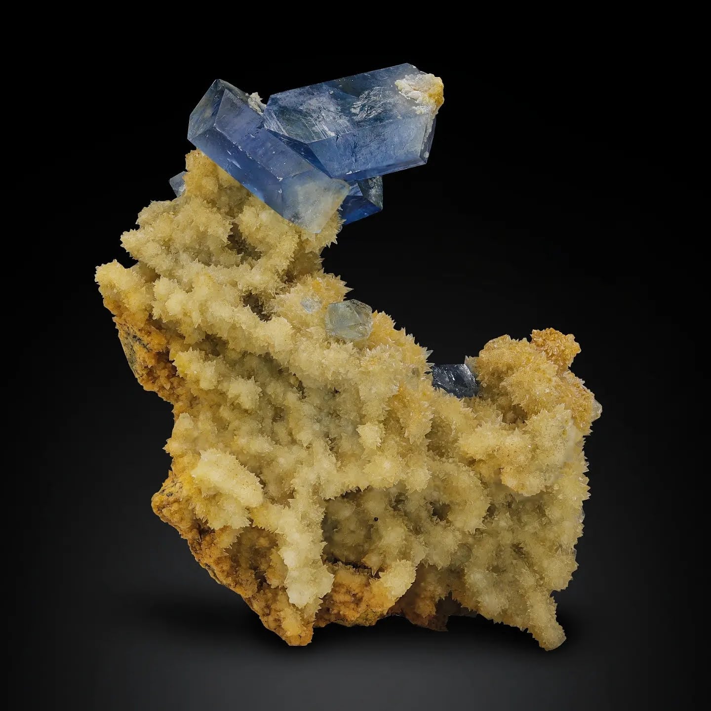 Celestite Cluster with Calcite Matrix