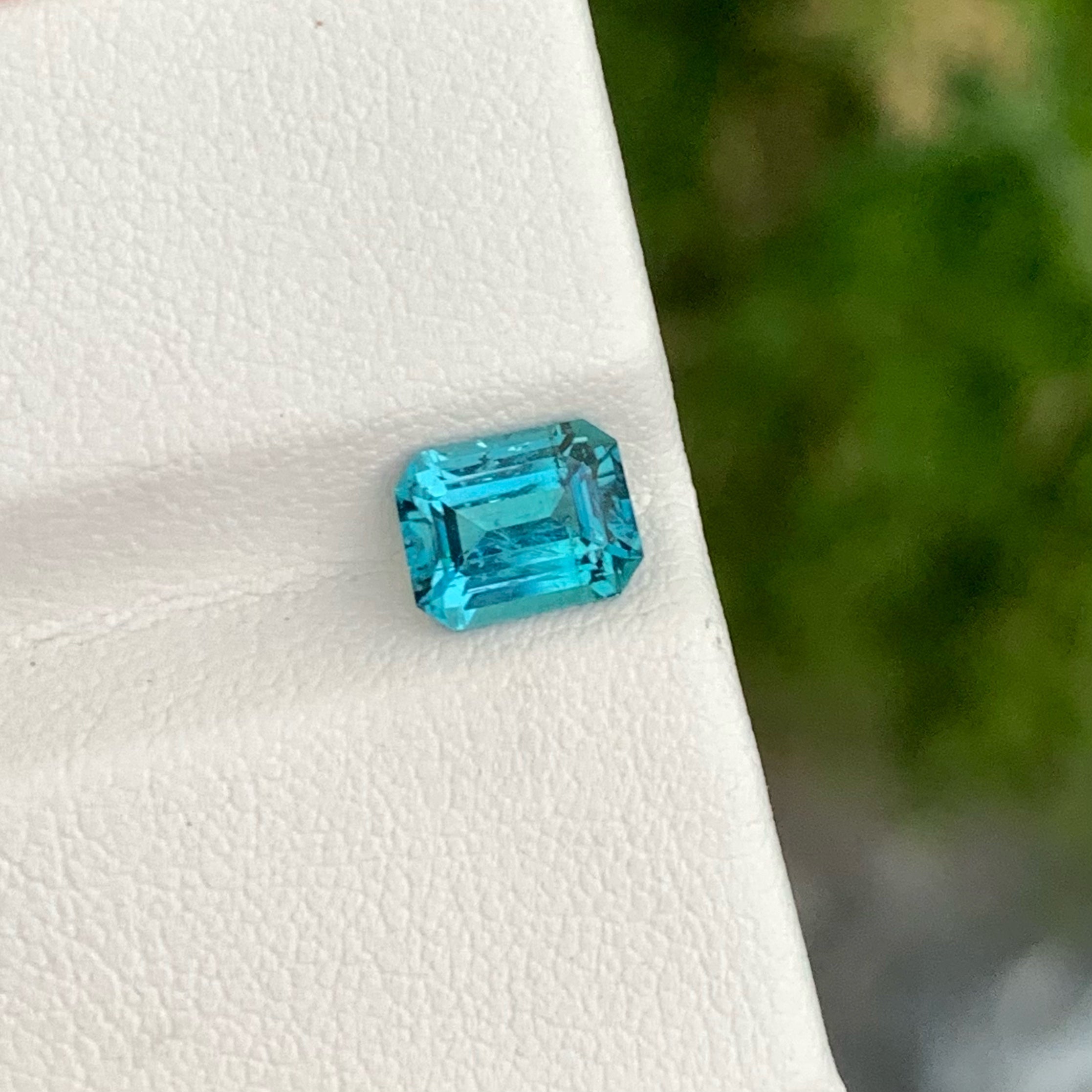 Gorgeous Tiffany Blue Tourmaline 1.65 carats Emerald Cut Natural Afghani Gemstone