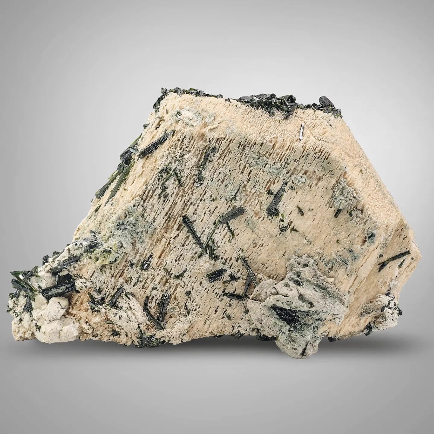 Epidote Crystal On Microcline Feldspar