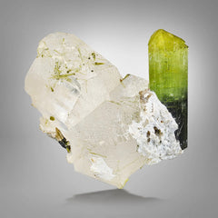 Mint Green color Tourmaline on Quartz from Staknala, Skardu, Pakistan