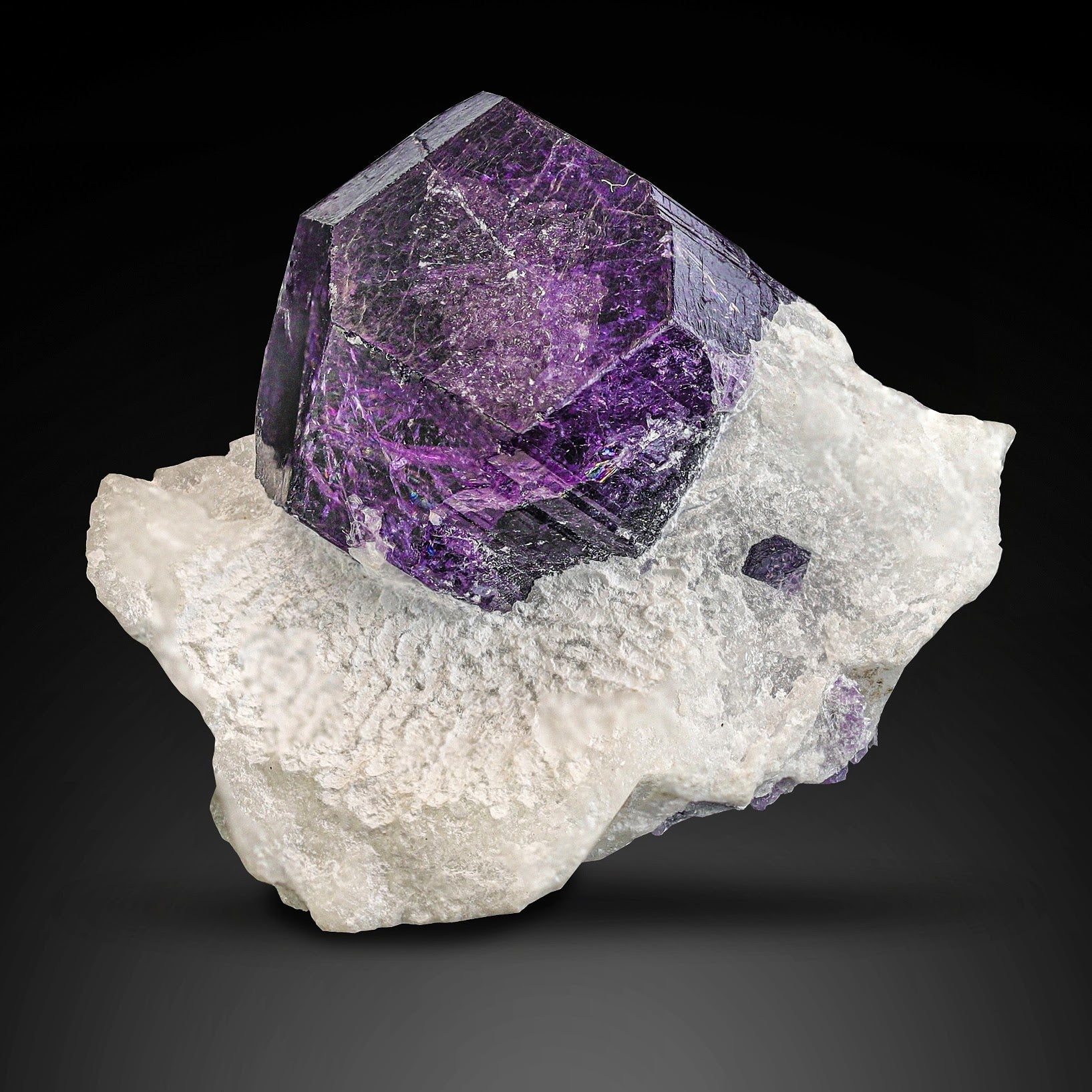 Vibrant Purple Scapolite on Calcite