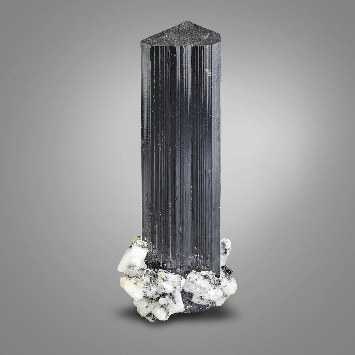 Gorgeous Schorl Black Tourmaline Crystal with Albite from Skardu, Pakistan