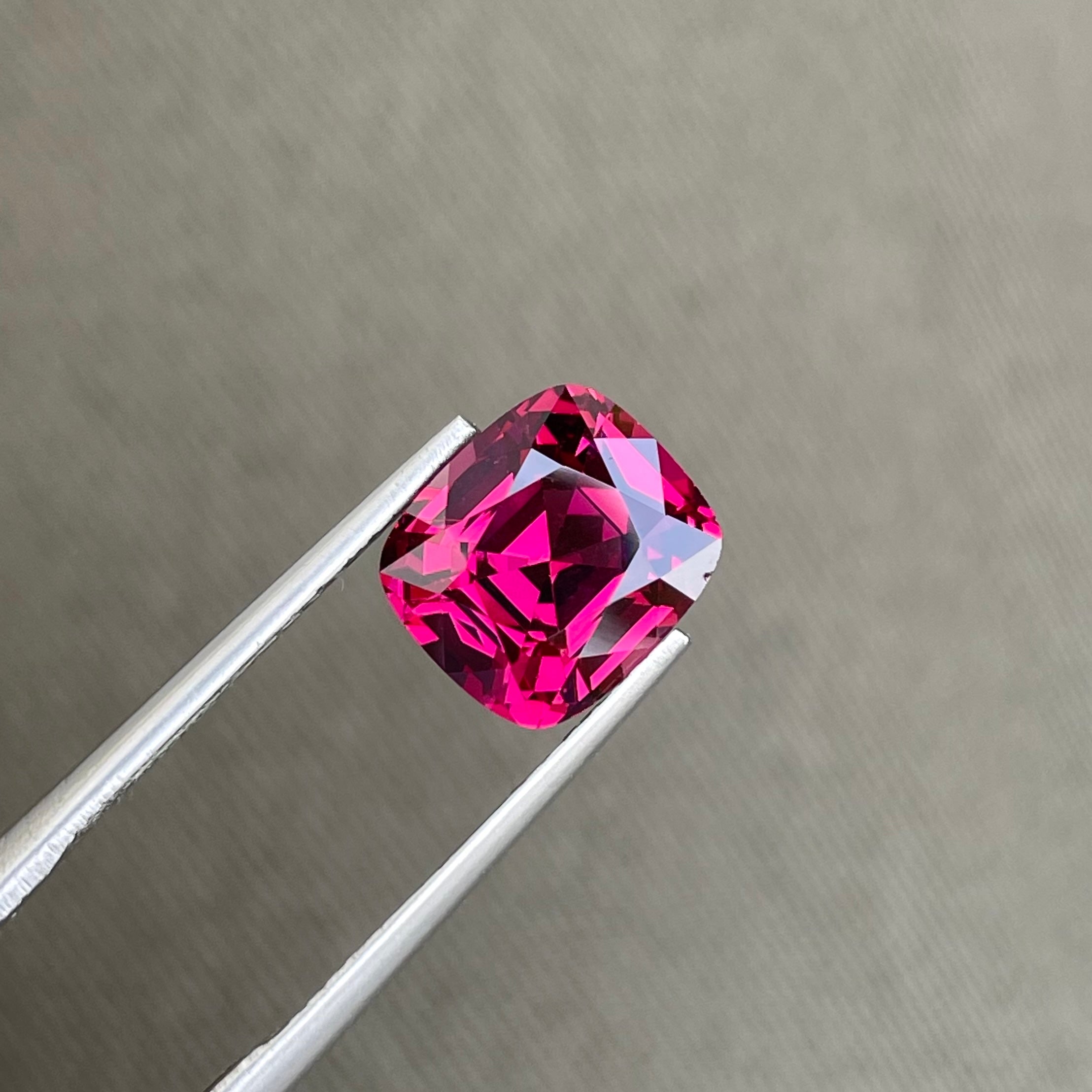 Purchase Reddish Pink Garnet 3.65 carats Cushion Cut Natural Tanzanian Gemstone
