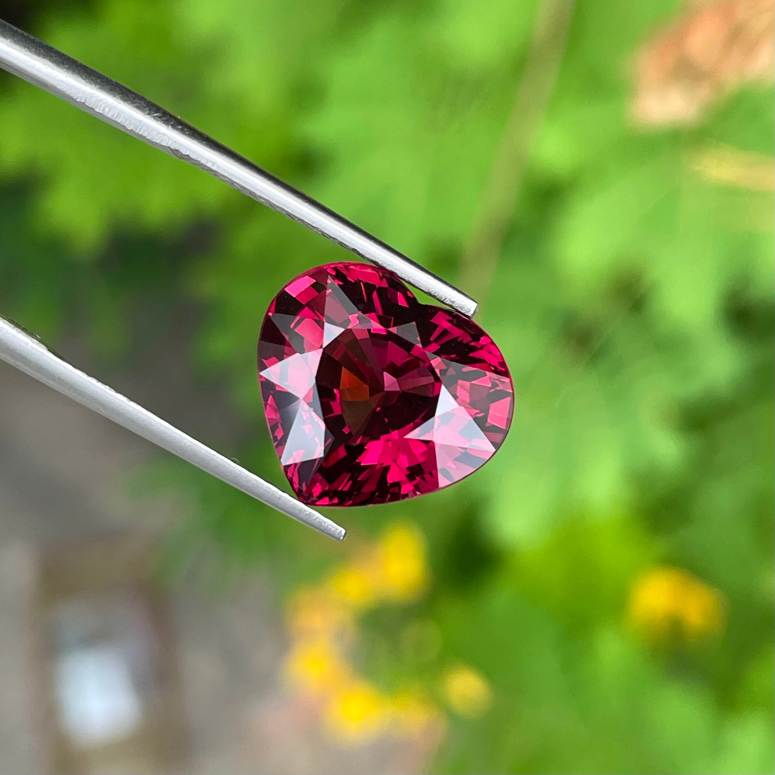 Bright Heart Shaped Red Garnet 10.35 carats Natural Loose Tanzanian Gemstone