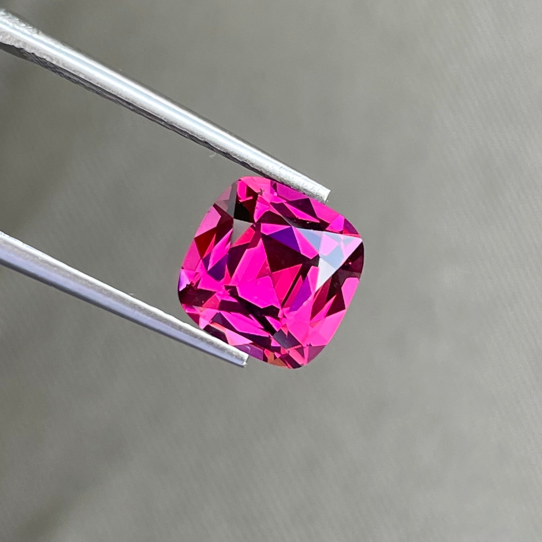 Fiery Reddish Pink Garnet 3.10 carats Cushion Cut Natural Tanzanian Gemstone